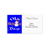 kerstretour/verzendadres Snowman Etiket (Voorkant)