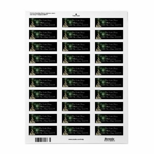 kerstretourlabel etiket (Full Sheet)