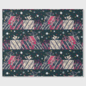 kerstretro cadeau kleurig cadeaupapier (Vlak)