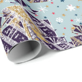 kerstretro cadeau kleurig cadeaupapier (Rol Hoek)