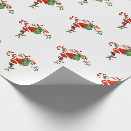  kerstretro cadeaupapier (Hoek)