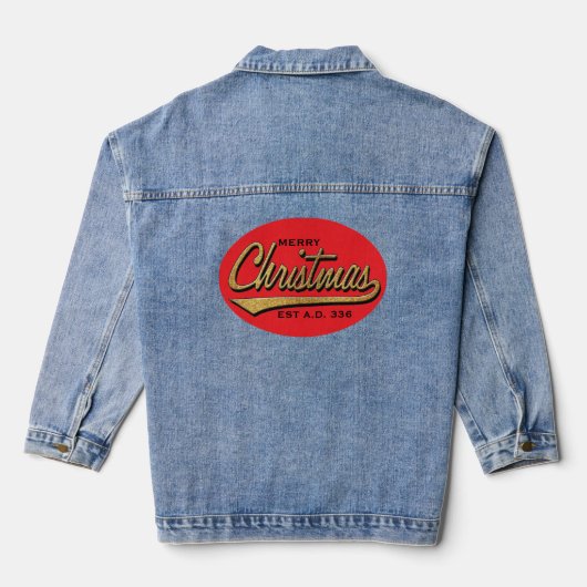 kerstretro denim jacket (Achterkant)