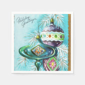  kerstretro-feestlui servetten (Voorkant)