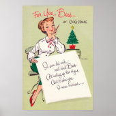 kerstretro kantoor decor poster (Voorkant)