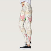  kerstretro-kerstman met roze Pet Leggings (Links)
