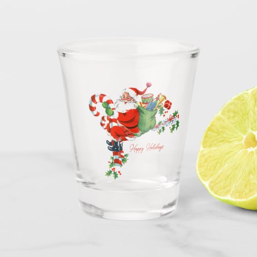  kerstretro Klassiek Shot Glas (Voorkant)