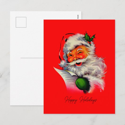  kerstretro Klassieke traditionele kerstretro Feestdagenkaart (Voorkant / Achterkant)