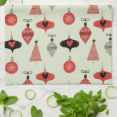 Kerstretro Mid Century Green Theedoek (Gevouwen)