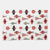 Kerstretro Mid Century Ornamenten Theedoek (Horizontaal)