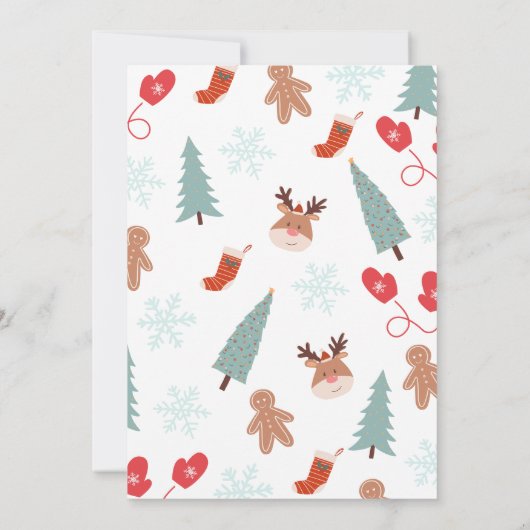 Kerstretro Oh wat leuk 1e verjaardag Kaart (Achterkant)