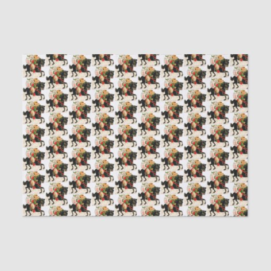  kerstretro-paardpaard tissuepapier (Voorkant)