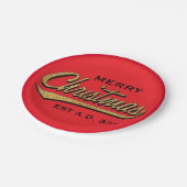 kerstretro papieren bordje (Gekanteld)