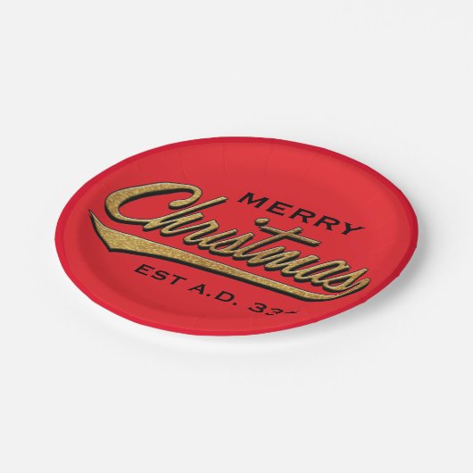 kerstretro papieren bordje (Gekanteld)