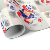 kerstretro partijomslag cadeaupapier (Rol Hoek)