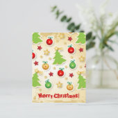 kerstretro patroon, briefkaart (Staand voorkant)