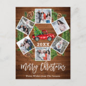 Kerstretro Red Boerderij Truck 6 Briefkaart (Voorkant)