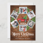 kerstretro Red Boerderij Truck Greep 6 FOTO Feestdagenkaart (Voorkant)