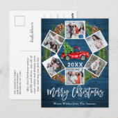 Kerstretro Rood Boerderij Vrachtwagen 6 Foto Briefkaart (Voorkant / Achterkant)