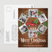 Kerstretro Rood Boerderij Vrachtwagen 6 Foto Briefkaart (Voorkant / Achterkant)