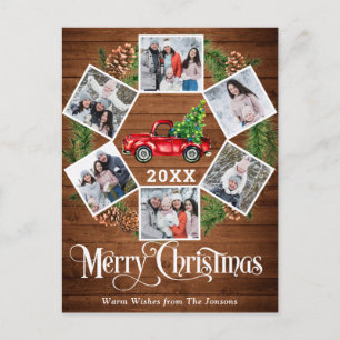 Kerstretro Rood Boerderij Vrachtwagen 6 Foto Briefkaart