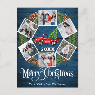 Kerstretro Rood Boerderij Vrachtwagen 6 Foto Briefkaart