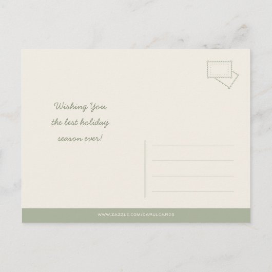 Kerstretro Santa en Goudslee CC1248 Briefkaart (Achterkant)