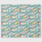 kerstretro-structuur en siernamen Abstract Cadeaupapier (Vlak)