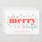 Kerstretro vrolijke heldere foto feestdagenkaart (Voorkant)