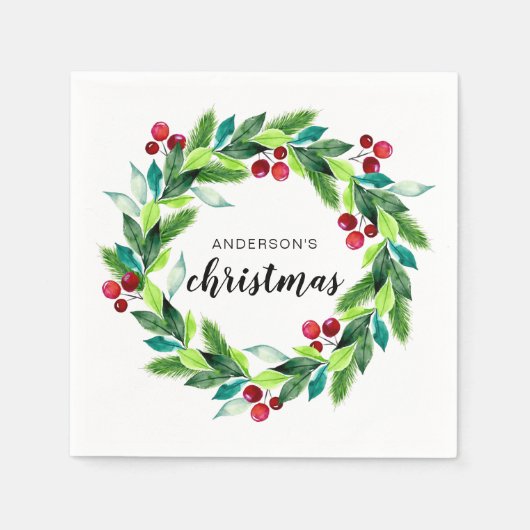 kerstreuzen gepersonaliseerd servet (Voorkant)