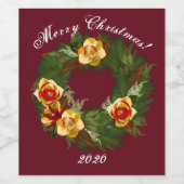  kerstreuzenetiketten wijn etiket (Enkel label)