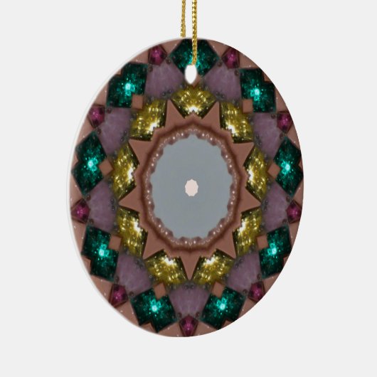 Kerstriches Fractal Keramisch Ornament (Rechts)