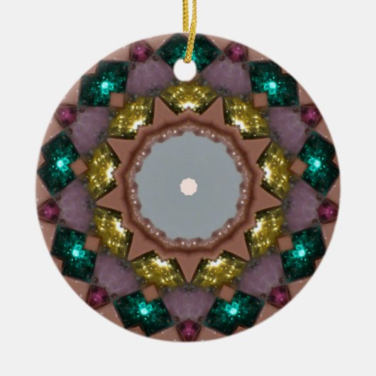 Kerstriches Fractal Keramisch Ornament (Voorkant)