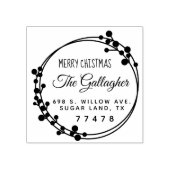 Kerstring Vrolijk Kerstmis Retouradres Rubberstempel (Afrduk)