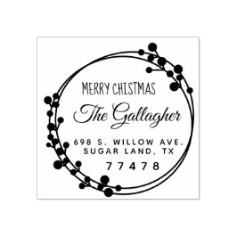 Kerstring Vrolijk Kerstmis Retouradres Rubberstempel