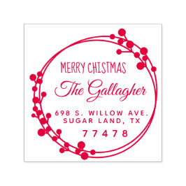 Kerstring Vrolijk Kerstmis Retouradres Zelfinktende Stempel