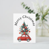 Kerstrit met cadeaus feestdagenkaart (Staand voorkant)