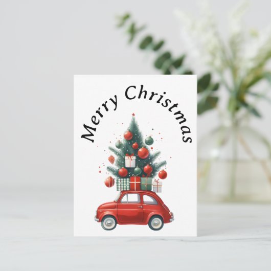 Kerstrit met cadeaus feestdagenkaart (Staand voorkant)