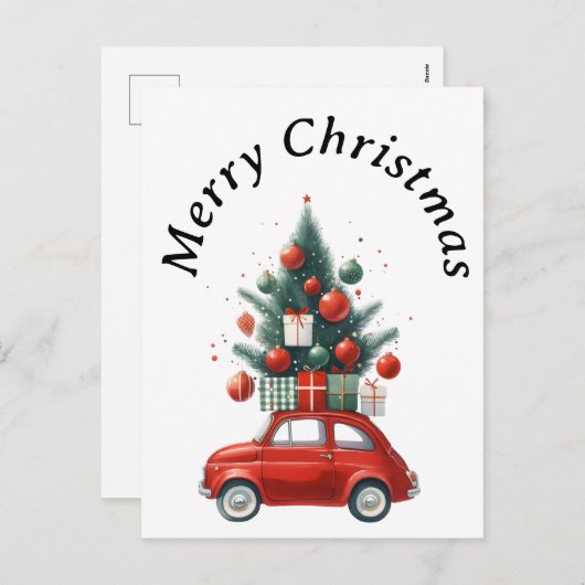 Kerstrit met cadeaus feestdagenkaart (Voorkant / Achterkant)