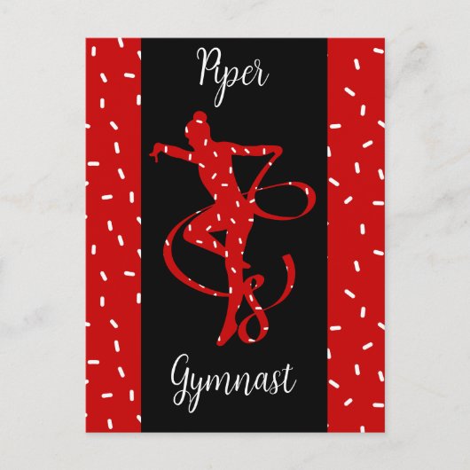 Kerstritmische gymnastiek Rood Snoep Sprinkle Briefkaart (Voorkant)