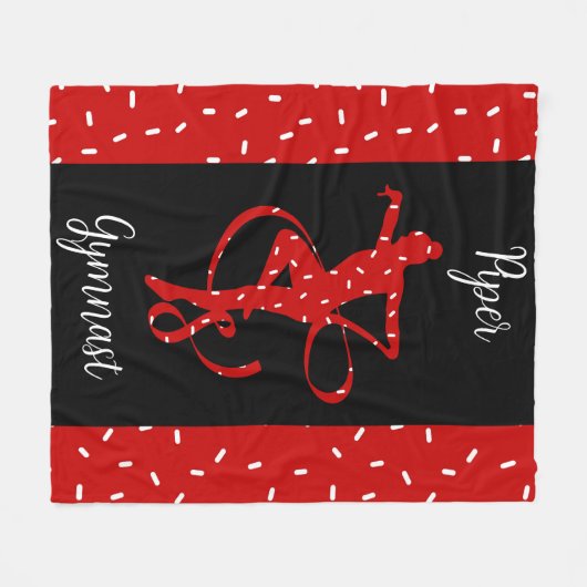 Kerstritmische gymnastiek Rood Snoep Sprinkle Fleece Deken (Voorkant (Horizontaal))