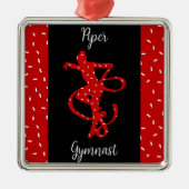 Kerstritmische gymnastiek Rood Snoep Sprinkle Metalen Ornament (Voorkant)