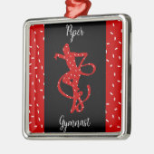 Kerstritmische gymnastiek Rood Snoep Sprinkle Metalen Ornament (Links)