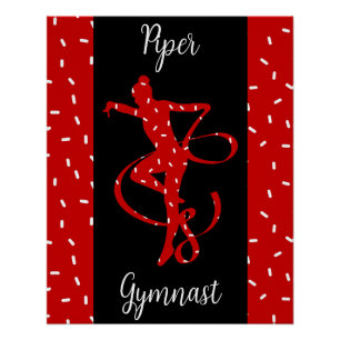 Kerstritmische gymnastiek Rood Snoep Sprinkle Perfect Poster