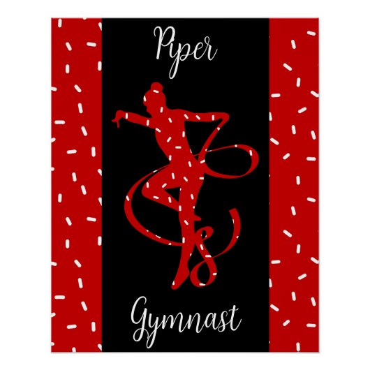 Kerstritmische gymnastiek Rood Snoep Sprinkle Perfect Poster (Voorkant)