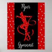 Kerstritmische gymnastiek Rood Snoep Sprinkle Poster (Voorkant)