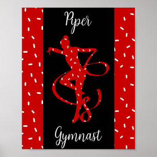 Kerstritmische gymnastiek Rood Snoep Sprinkle Poster