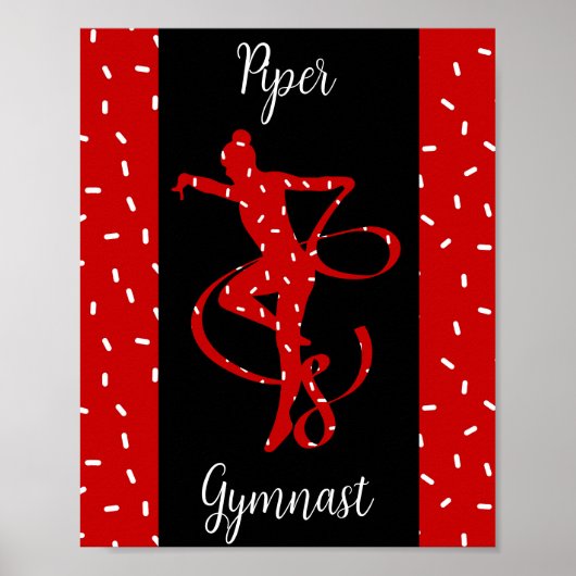 Kerstritmische gymnastiek Rood Snoep Sprinkle Poster (Voorkant)