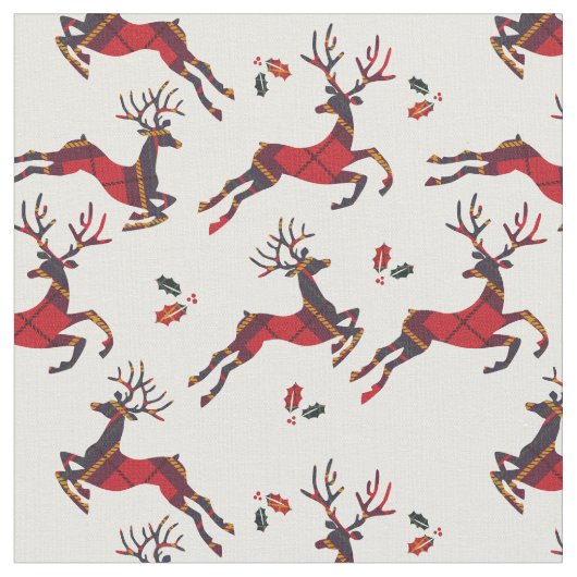 Kerstrits Rood Pset Holiday Reindester Stof (Close Up)
