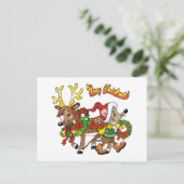 kerstritten feestdagenkaart (Staand voorkant)