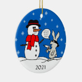 kerstRobber Bunny Keramisch Ornament (Rechts)